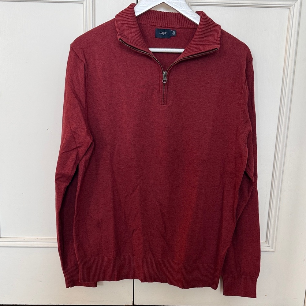 J. Crew Men's Red Quarterzip